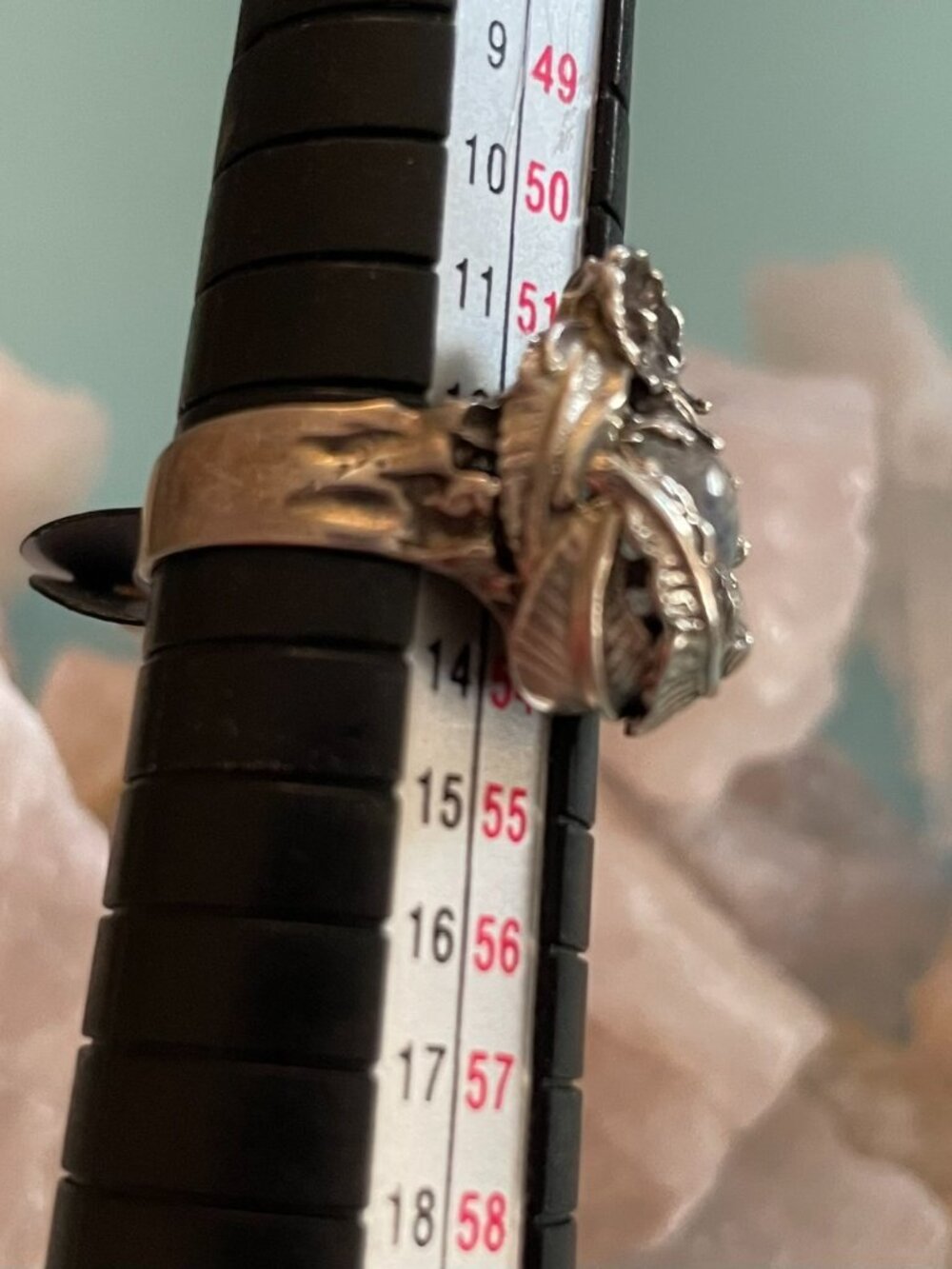 Vintage Sterling Silver Ring 6.5 Handmade Gemstone OOAK Bob Stringer Y2K $250 - Picture 10 of 16